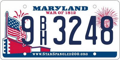 MD license plate 9BH3248