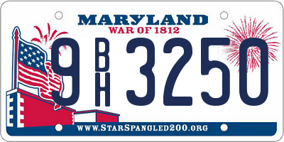 MD license plate 9BH3250