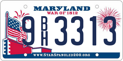 MD license plate 9BH3313