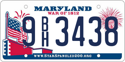 MD license plate 9BH3438
