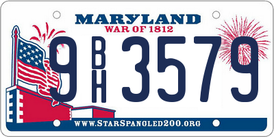 MD license plate 9BH3579