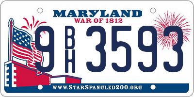 MD license plate 9BH3593