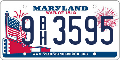MD license plate 9BH3595
