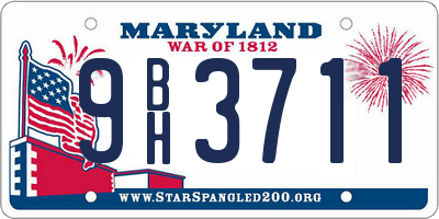 MD license plate 9BH3711