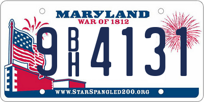 MD license plate 9BH4131