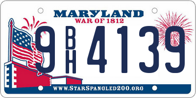 MD license plate 9BH4139