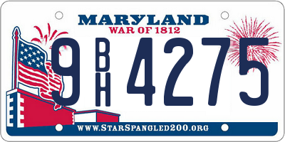 MD license plate 9BH4275