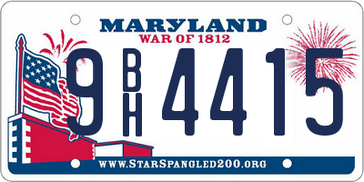 MD license plate 9BH4415