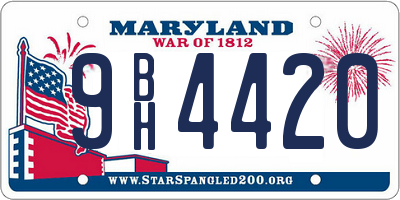 MD license plate 9BH4420