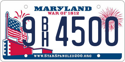 MD license plate 9BH4500