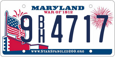 MD license plate 9BH4717