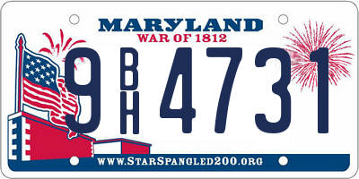 MD license plate 9BH4731