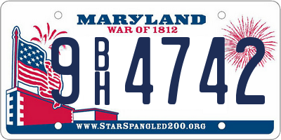 MD license plate 9BH4742
