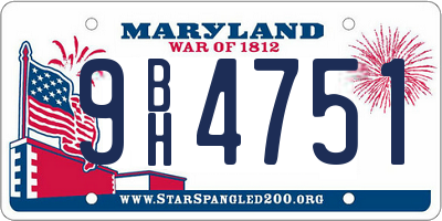 MD license plate 9BH4751