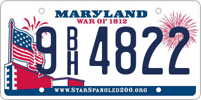 MD license plate 9BH4822