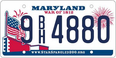 MD license plate 9BH4880