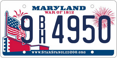 MD license plate 9BH4950