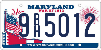 MD license plate 9BH5012
