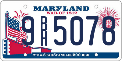 MD license plate 9BH5078