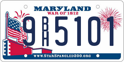 MD license plate 9BH5101