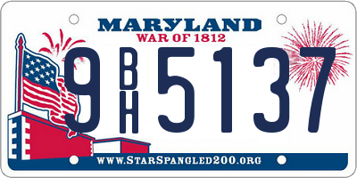 MD license plate 9BH5137