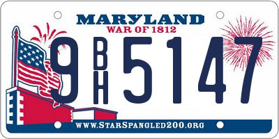 MD license plate 9BH5147