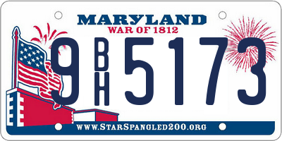 MD license plate 9BH5173