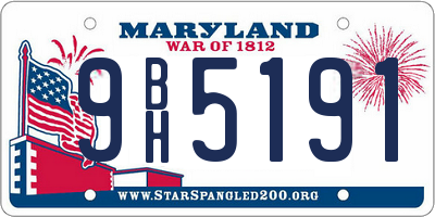 MD license plate 9BH5191