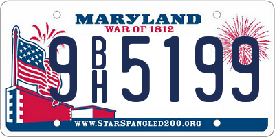 MD license plate 9BH5199