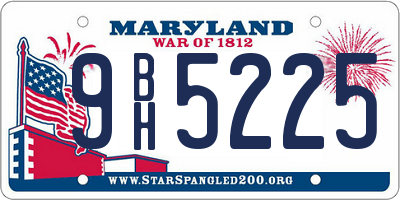 MD license plate 9BH5225