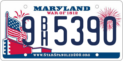 MD license plate 9BH5390