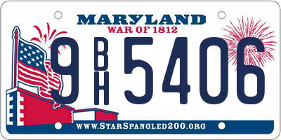 MD license plate 9BH5406