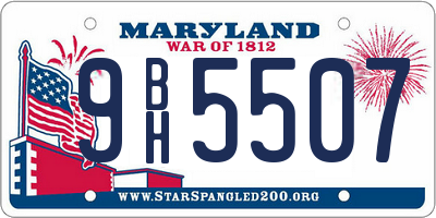 MD license plate 9BH5507