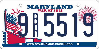 MD license plate 9BH5519