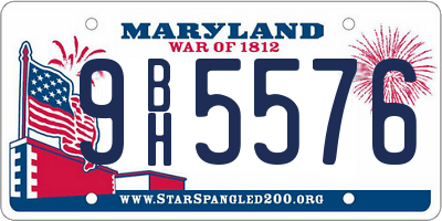 MD license plate 9BH5576