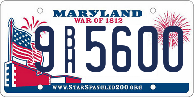 MD license plate 9BH5600