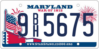 MD license plate 9BH5675