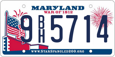 MD license plate 9BH5714