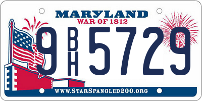 MD license plate 9BH5729