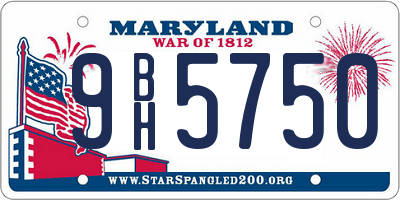 MD license plate 9BH5750