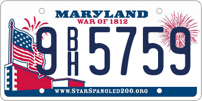 MD license plate 9BH5759