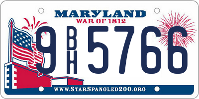 MD license plate 9BH5766