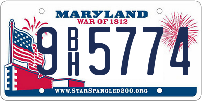 MD license plate 9BH5774