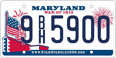 MD license plate 9BH5900