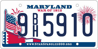 MD license plate 9BH5910