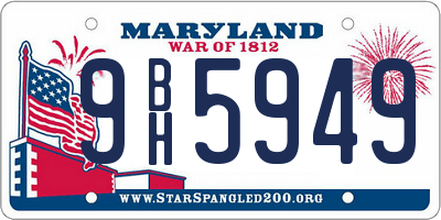 MD license plate 9BH5949