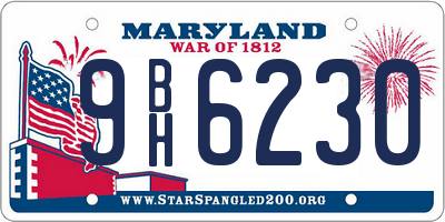 MD license plate 9BH6230