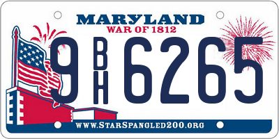 MD license plate 9BH6265