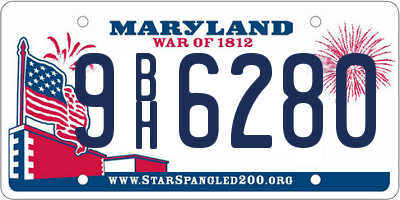 MD license plate 9BH6280