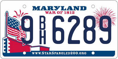 MD license plate 9BH6289